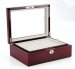 Large Cufflinks Box Storage Case | Mahogany Double Layer Cufflinks Lapel Pins Ring Holder | Double Decker Jewelry Cufflink Display Organizer