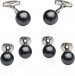 Black Swarovski Pearl Formal Set Cufflinks & Studs