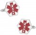 EMT Paramedic Star of Life Red Cufflinks