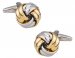 Classic Men's Two Tone Gold & Silver Knot Cufflinks