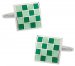 Green Checkerboard Enamel Cufflinks