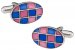 Harlequin Pink Blue Cufflinks