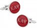 Kappa Alpha Psi Red Silver Fraternity Cufflinks