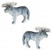 Painted Loan Wolf Cufflinks