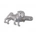 Pug Cufflinks in Solid Sterling Silver