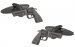 Revolver Handgun 6 Shooter Cufflinks in Gunmetal