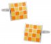Yellow Orange Checkerboard Enamel Cufflinks